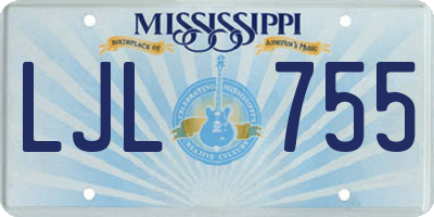 MS license plate LJL755
