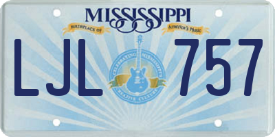 MS license plate LJL757