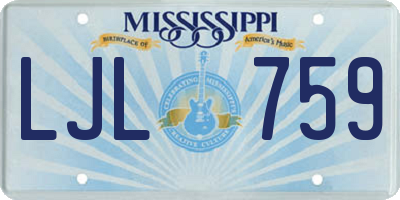 MS license plate LJL759