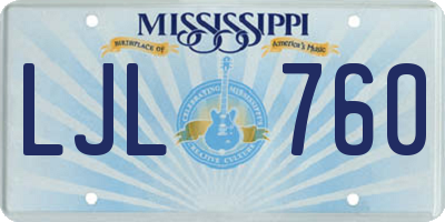 MS license plate LJL760