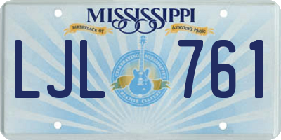MS license plate LJL761