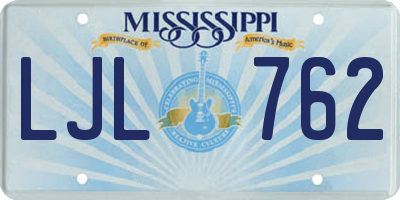 MS license plate LJL762