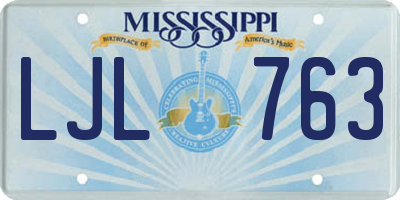 MS license plate LJL763