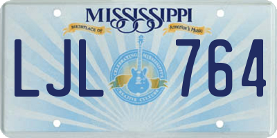 MS license plate LJL764