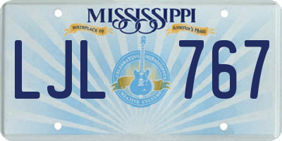 MS license plate LJL767