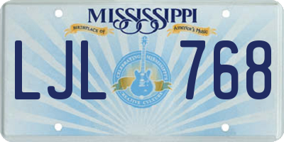 MS license plate LJL768