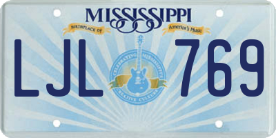 MS license plate LJL769