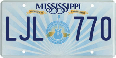 MS license plate LJL770