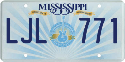 MS license plate LJL771