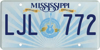 MS license plate LJL772