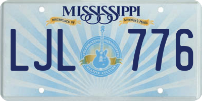 MS license plate LJL776
