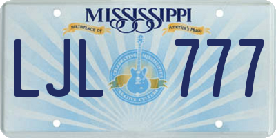 MS license plate LJL777