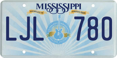 MS license plate LJL780