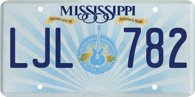 MS license plate LJL782