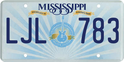 MS license plate LJL783