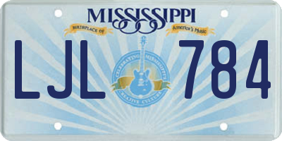 MS license plate LJL784
