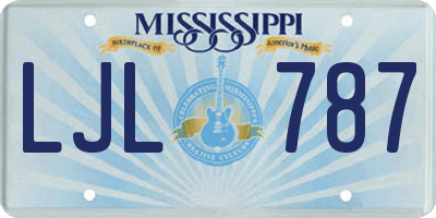 MS license plate LJL787
