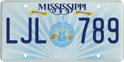 MS license plate LJL789