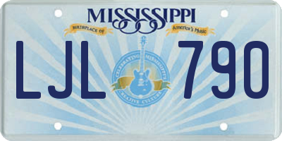 MS license plate LJL790