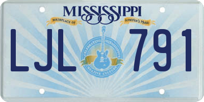MS license plate LJL791