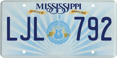 MS license plate LJL792