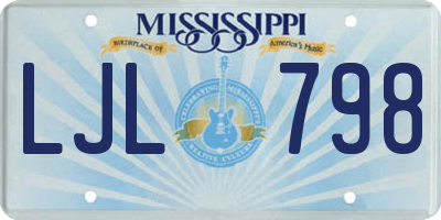 MS license plate LJL798