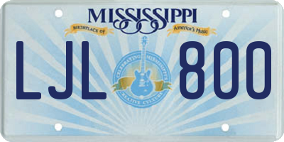 MS license plate LJL800