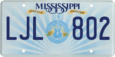 MS license plate LJL802