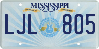MS license plate LJL805