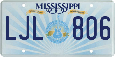 MS license plate LJL806