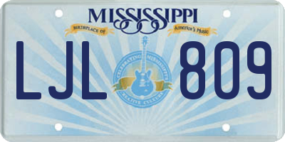 MS license plate LJL809