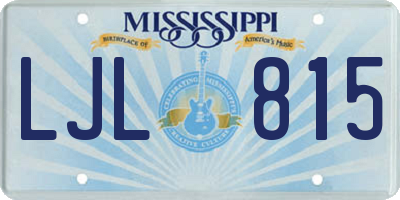 MS license plate LJL815