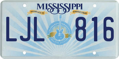MS license plate LJL816