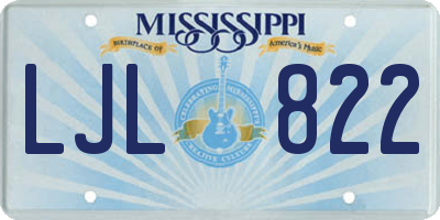 MS license plate LJL822