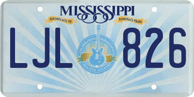 MS license plate LJL826