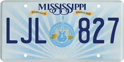 MS license plate LJL827