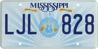 MS license plate LJL828