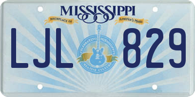 MS license plate LJL829