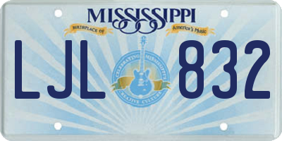 MS license plate LJL832