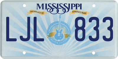 MS license plate LJL833
