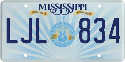 MS license plate LJL834