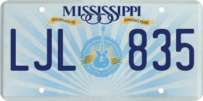 MS license plate LJL835