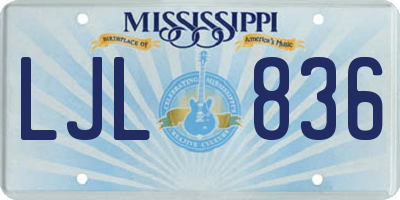 MS license plate LJL836