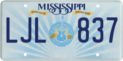 MS license plate LJL837