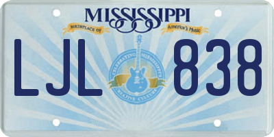MS license plate LJL838