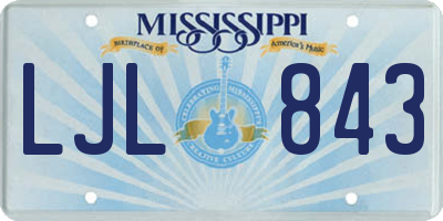 MS license plate LJL843