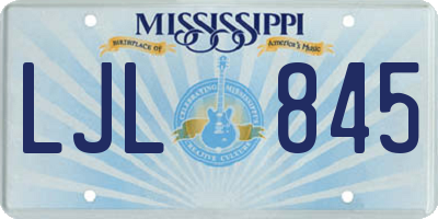 MS license plate LJL845