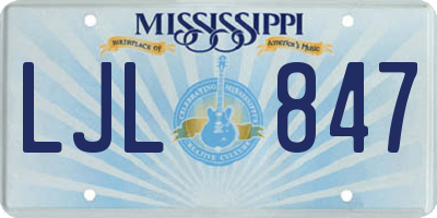 MS license plate LJL847