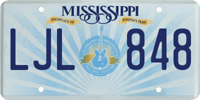 MS license plate LJL848