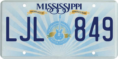 MS license plate LJL849